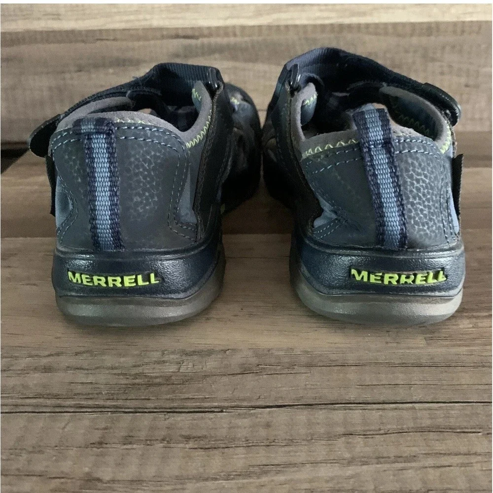 Merrell Hydro Hiker Sport Water Sandals Youth Boys Size 3 Navy‎ Green MC53375